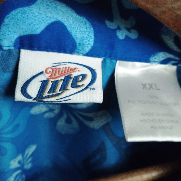Miller Light Hawaiian Style Shirt XXL - Picture 6 of 8